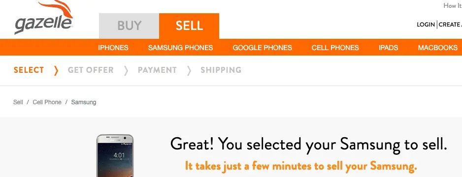 Sell Galaxy phone on Gazelle.com